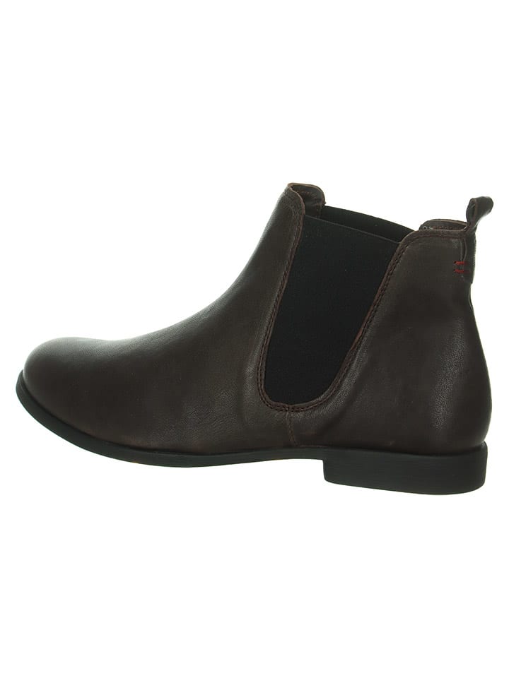 Think! Leder-Chelsea-Boots in Braun günstig kaufen