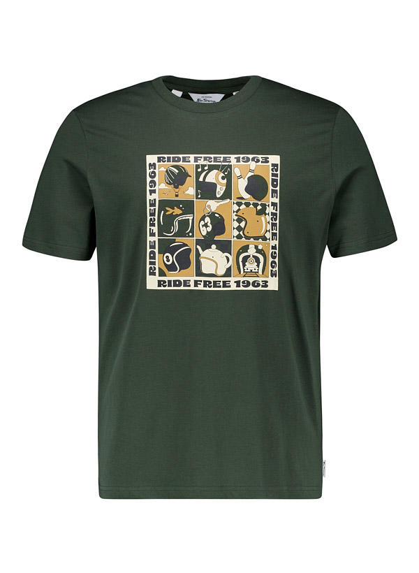 Ben Sherman, T-Shirt, Regular Fit, Bio Baumwolle, dunkelgrün