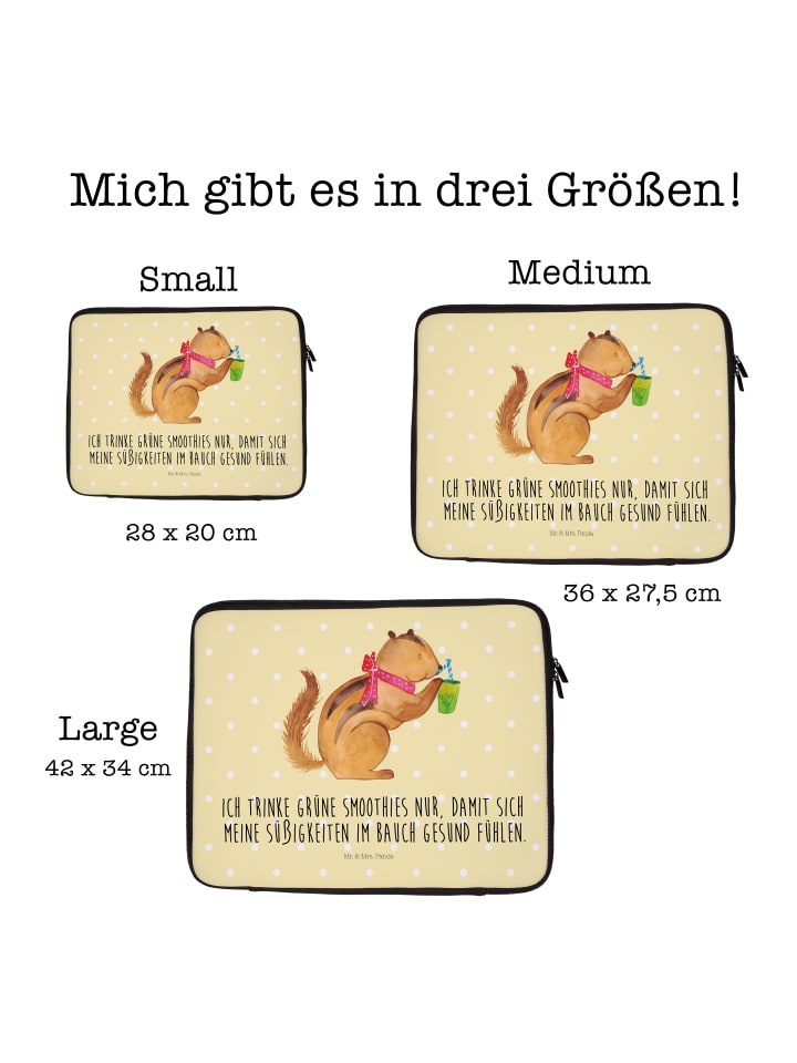 Mr. & Mrs. Panda Notebook Tasche Eichhörnchen Smoothie mit Spruch in Gelb Pastell günstig kaufen onesize