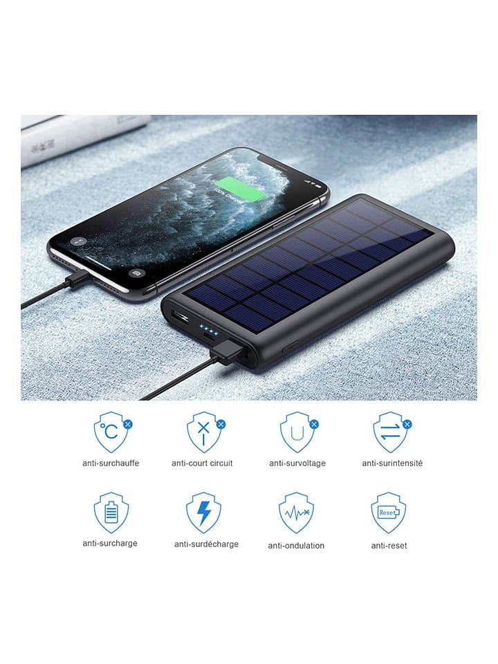 SmartCase Solar-Powerbank in Schwarz - 30.000 mAh günstig kaufen onesize