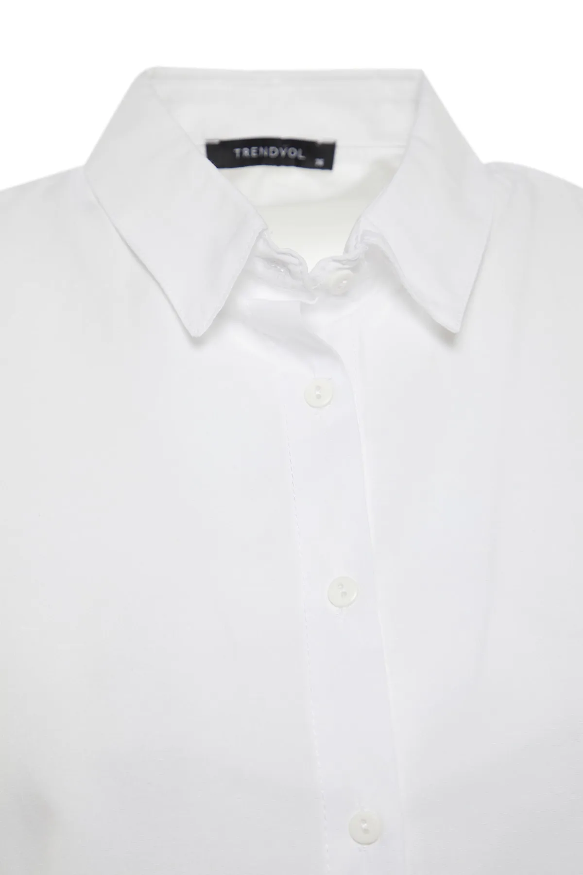 Trendyol Collection  Ecrufarbenes Oversize-Hemd aus Baumwolle – weite Passform, gewebt, TWOSS22GO0669