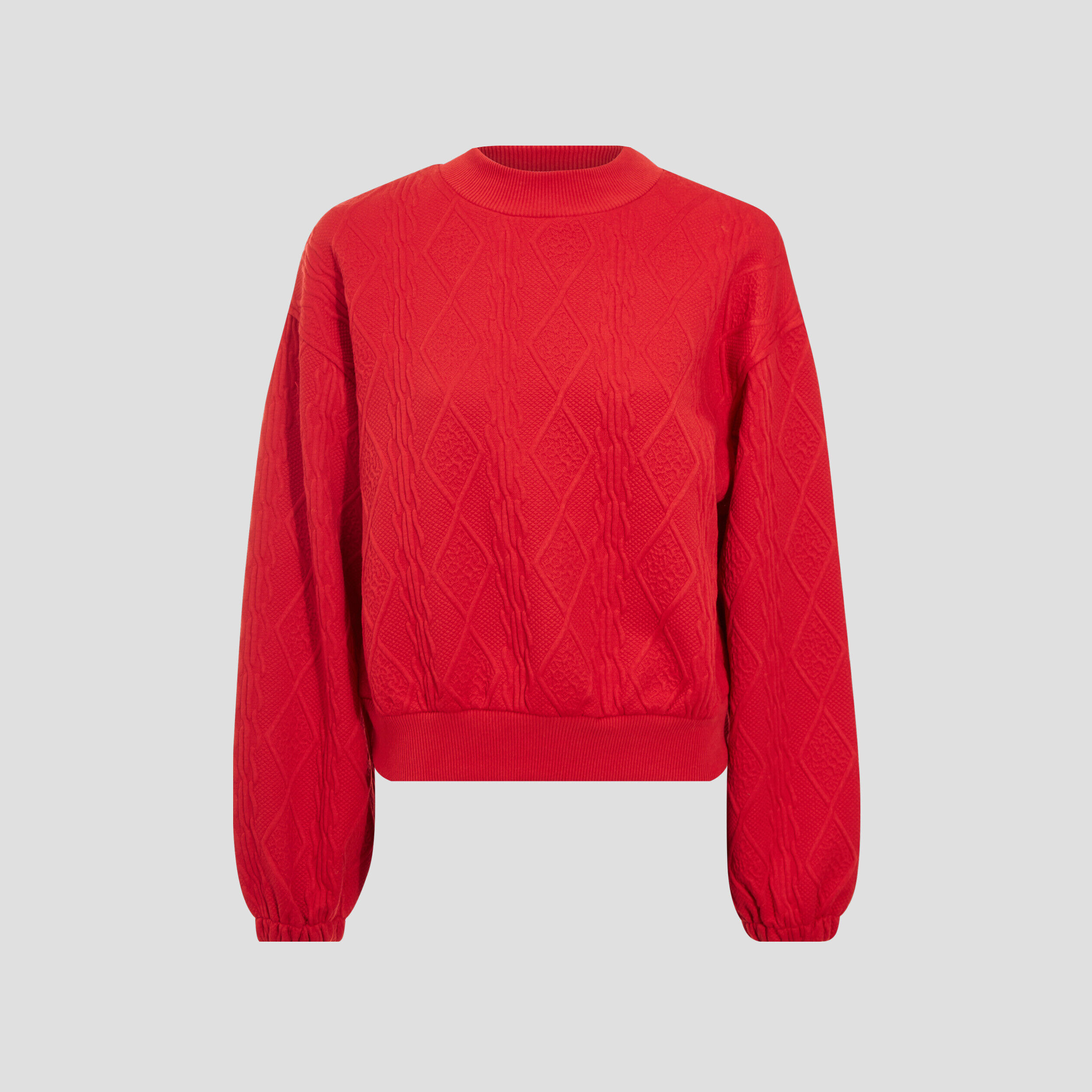 Sweat avec col montant rouge femme | Cache Cache