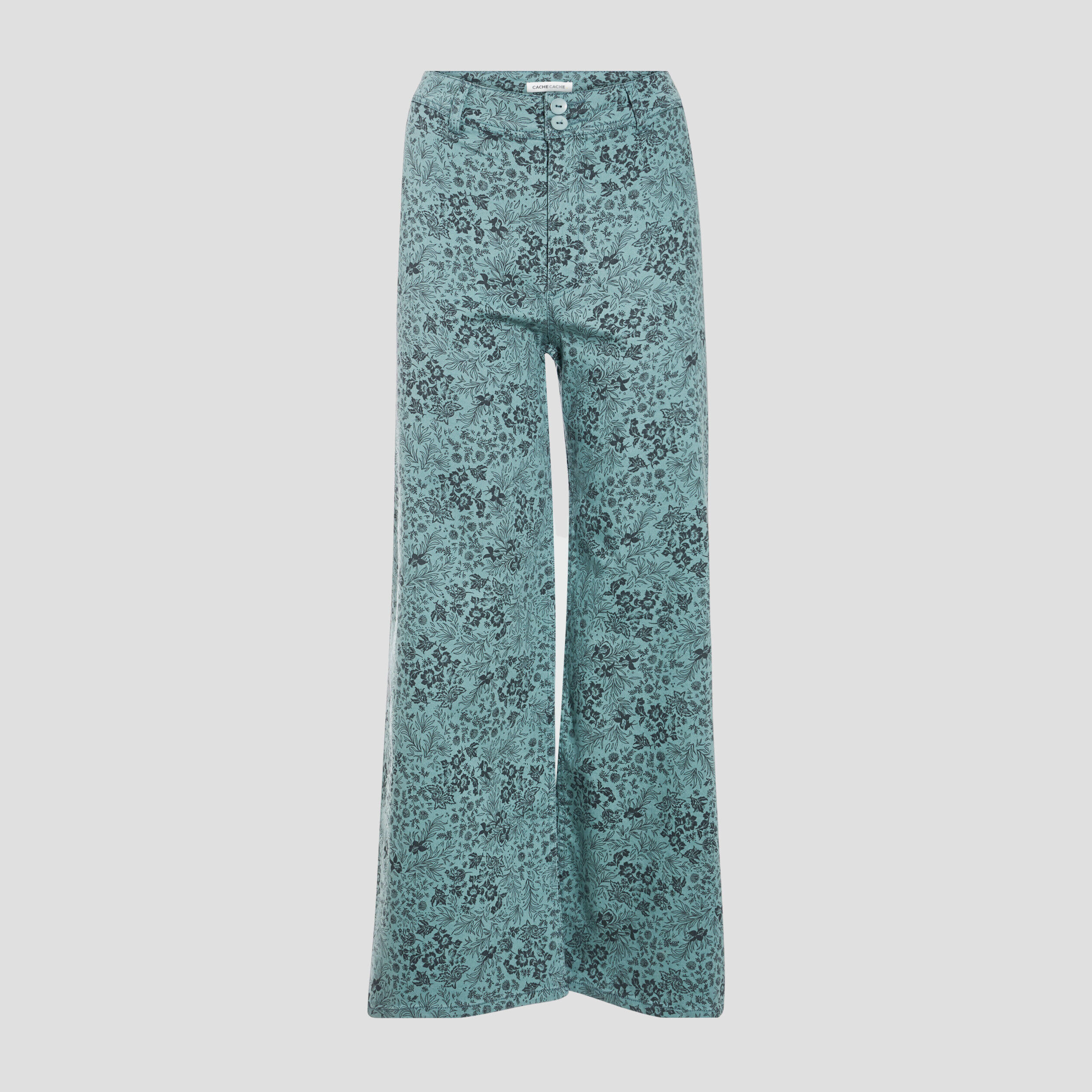 Jeans large taille haute vert femme | Cache Cache