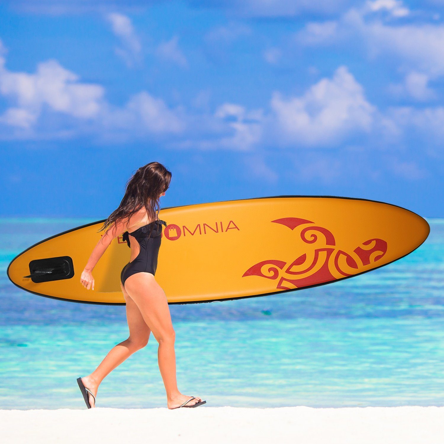 VENDOMNIA Inflatable SUP-Board Set - aufblasbar, Zubehör, Pumpe, Tragetasche, Stand Up Paddle Board, (15 cm dick, 3 PVC Schichten, max 130 kg, 7 Farben, 4 Größen 305cm 320cm 366cm 380cm, Paddling board, Paddelboard, Surfboard)