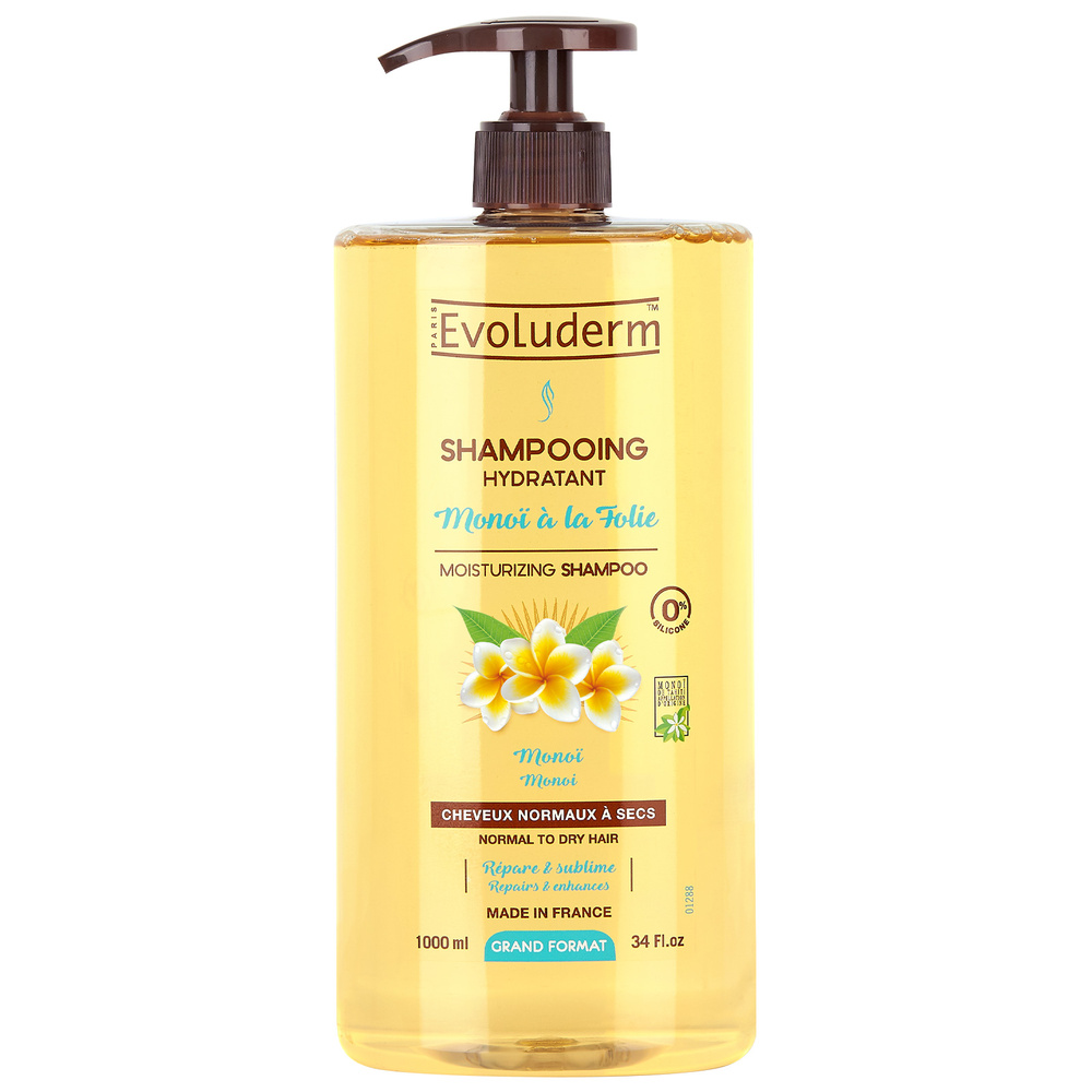 evoluderm Monoï à la Folie Shampoing Hydratant - 1000 ml