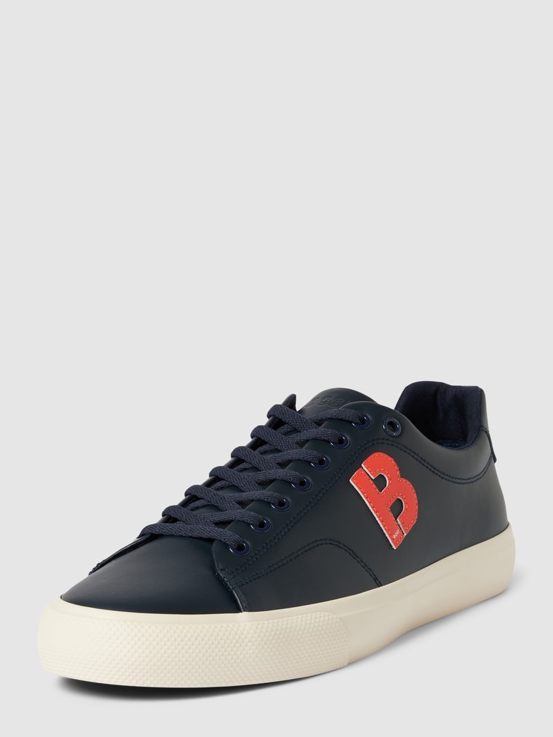 Sneaker mit Label-Patch Modell 'Aiden' in dunkelblau