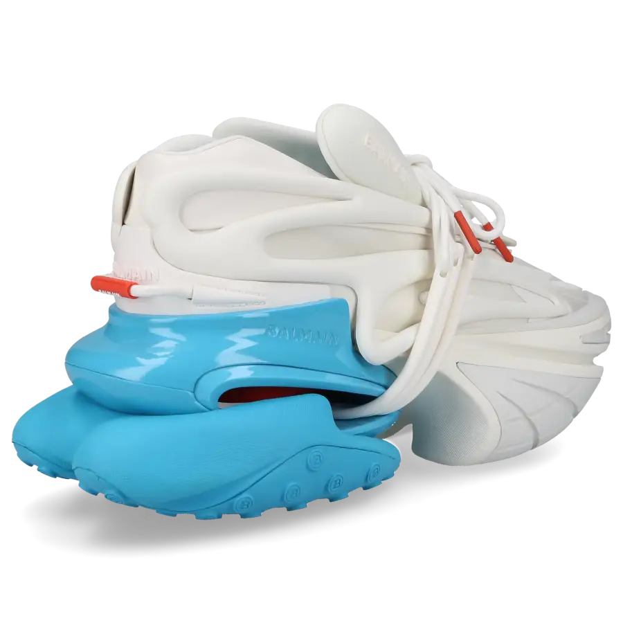 Balmain - Sneaker low UNICORN Kalbsleder Neopren - weiß