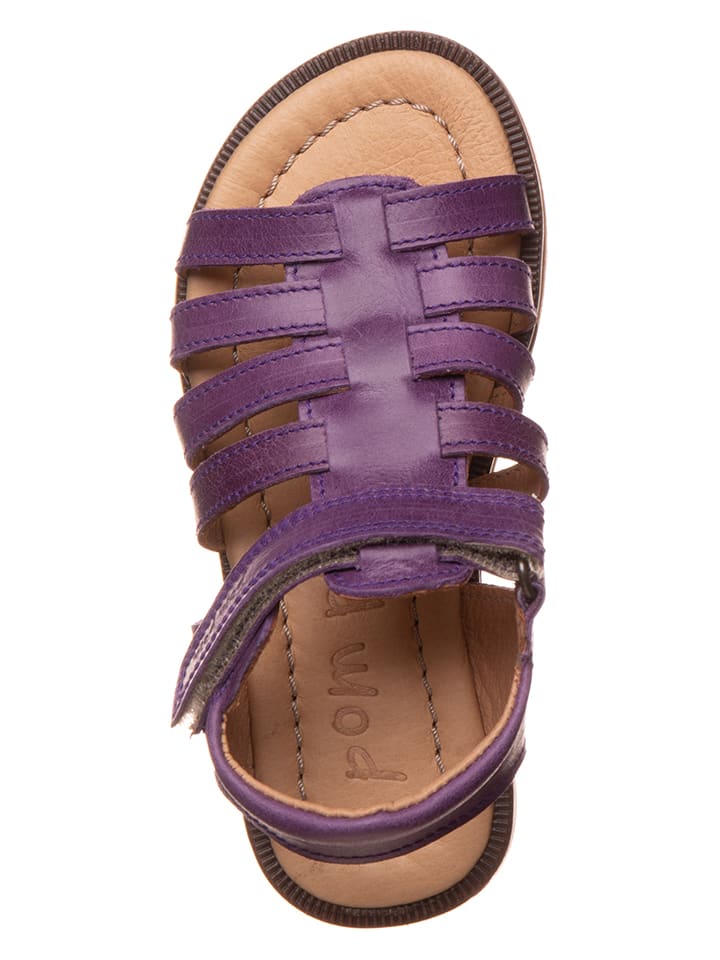 POM POM Leder-Sandalen in Lila günstig kaufen