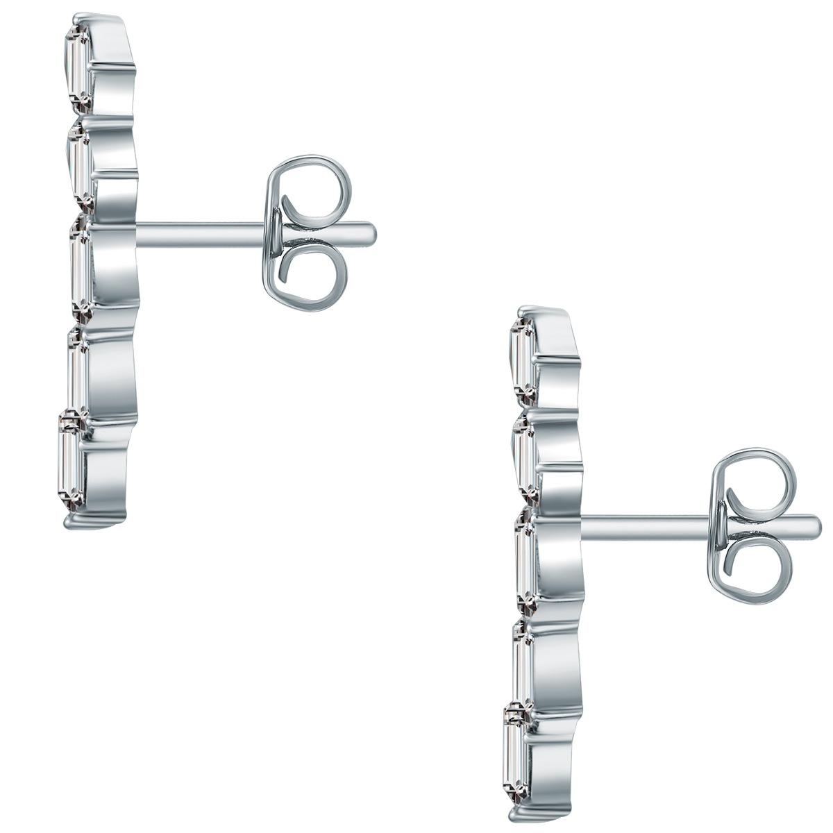 Ohrstecker Messing verziert mit Kristallen von Swarovski® in Silber