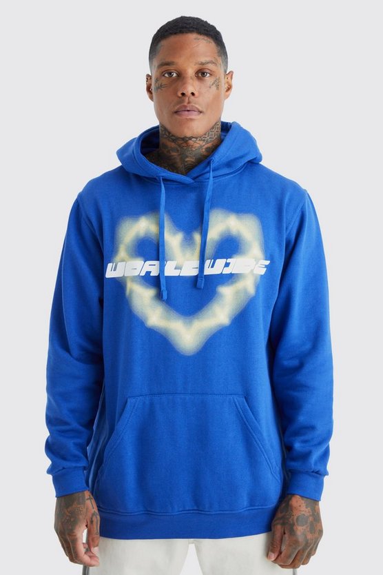 Oversize Hoodie mit Worldwide Herz Print