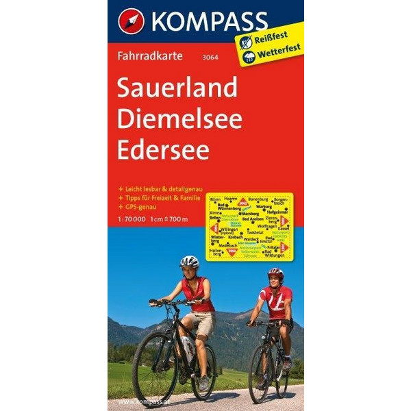 Sauerland - Diemelsee - Edersee 1 : 70 000 - Fahrradkarte