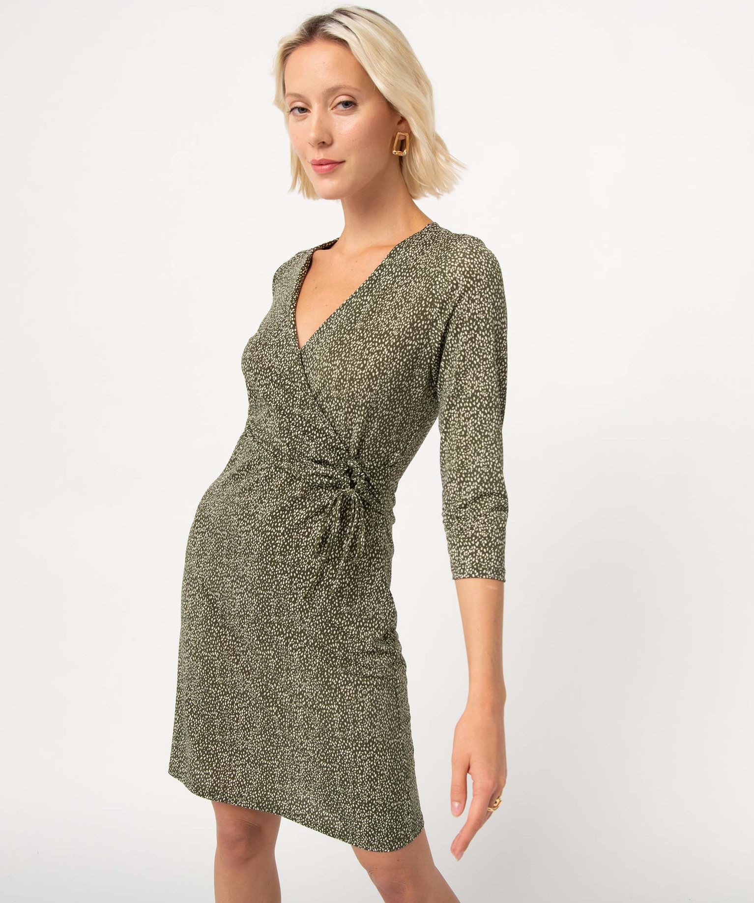 Robe femme imprimée avec haut cache-coeur imprime | GEMO