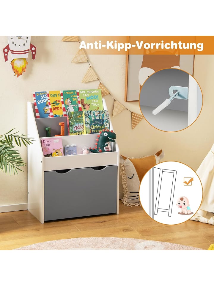 COSTWAY Spielzeugregal in Grau günstig kaufen 28 cm