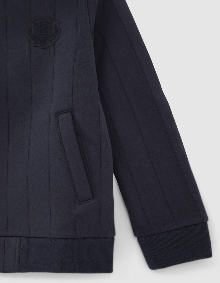 Cardigan marine molleton effet rayures garçon