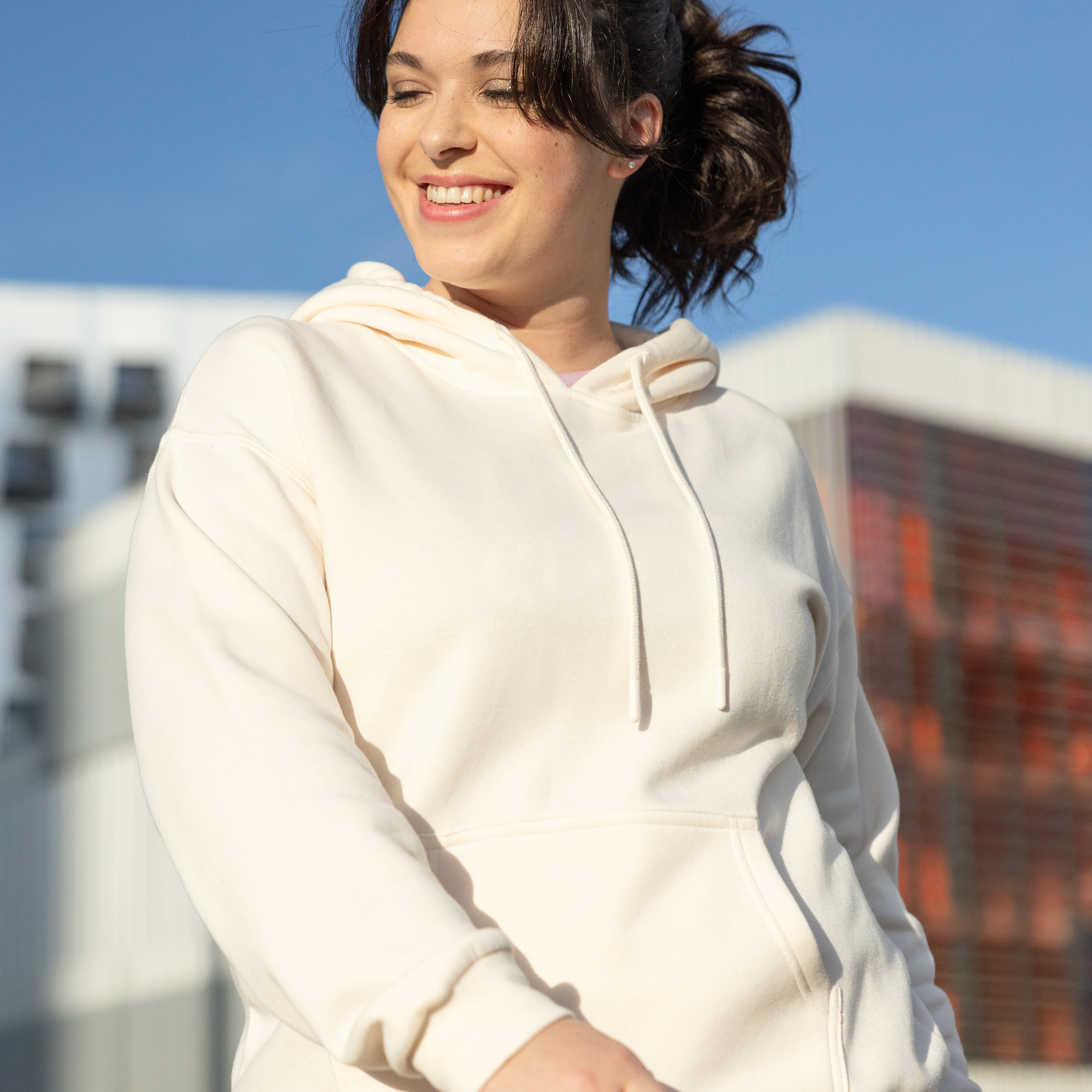Sweat molleton à capuche hoodie sable femme | La Halle