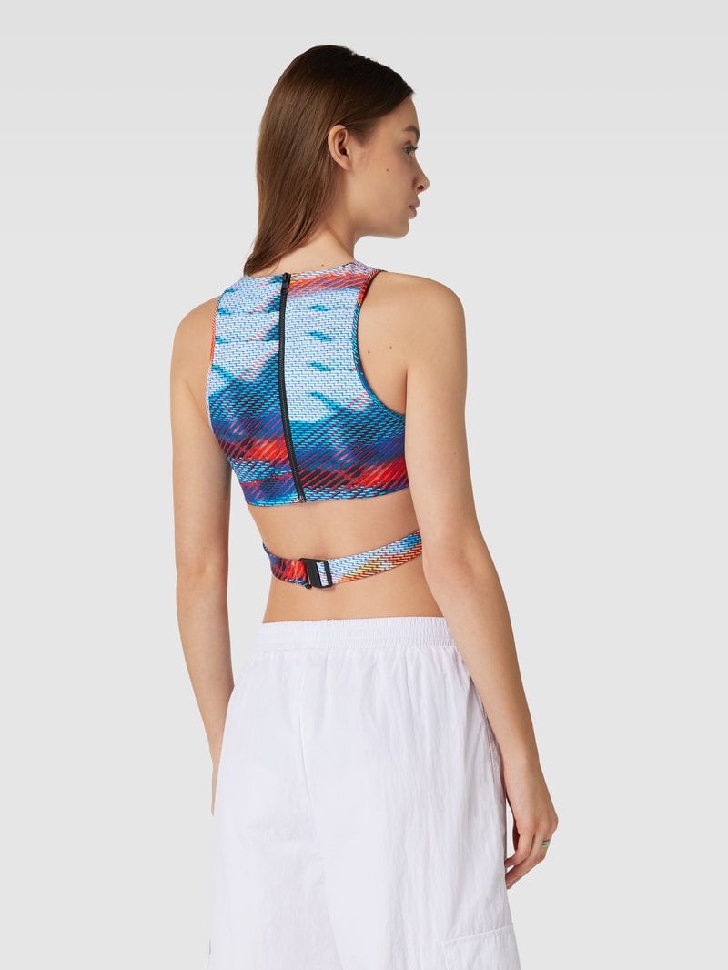 Crop Top mit Cut Out in aqua blau