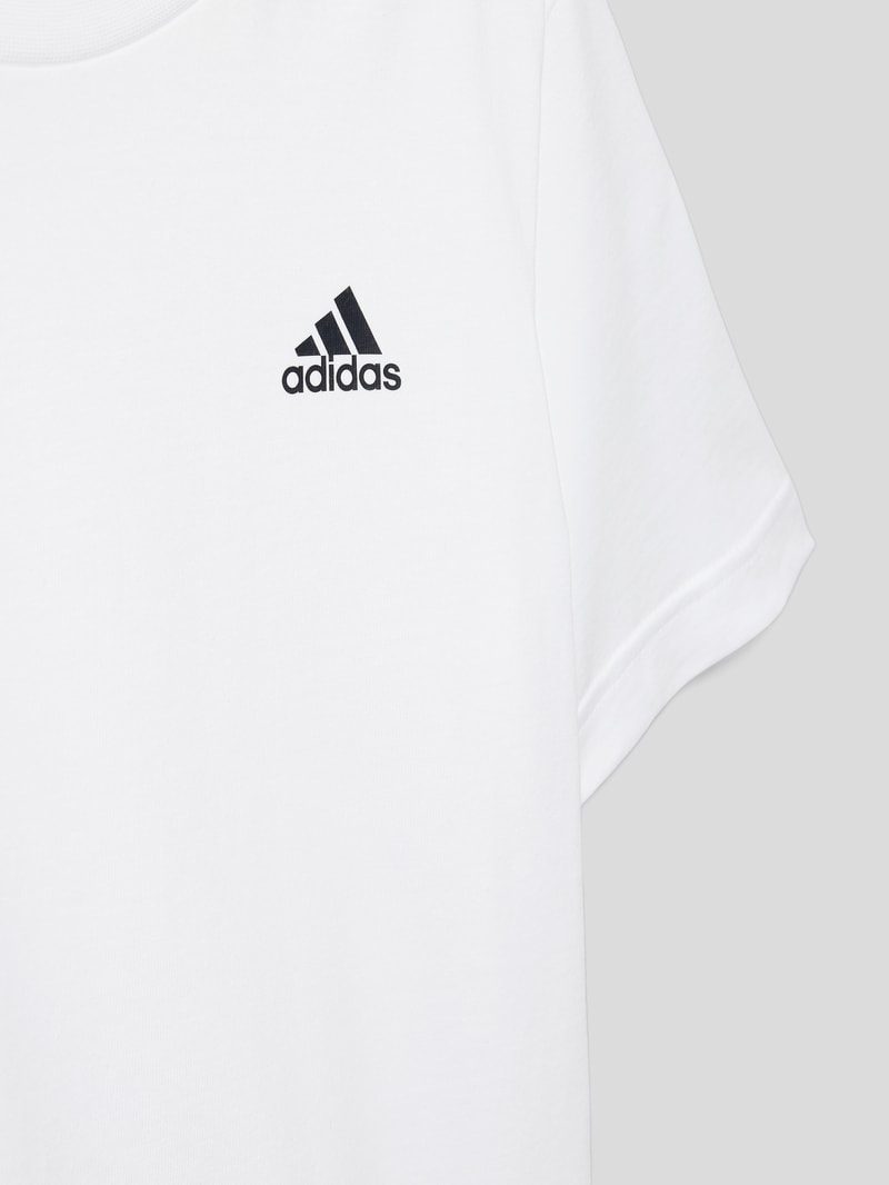 T-Shirt mit Label-Print in weiß