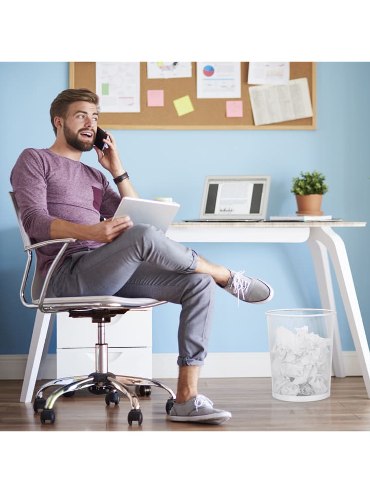 relaxdays Papierkorb in Weiß - Ø 29,5 cm günstig kaufen onesize