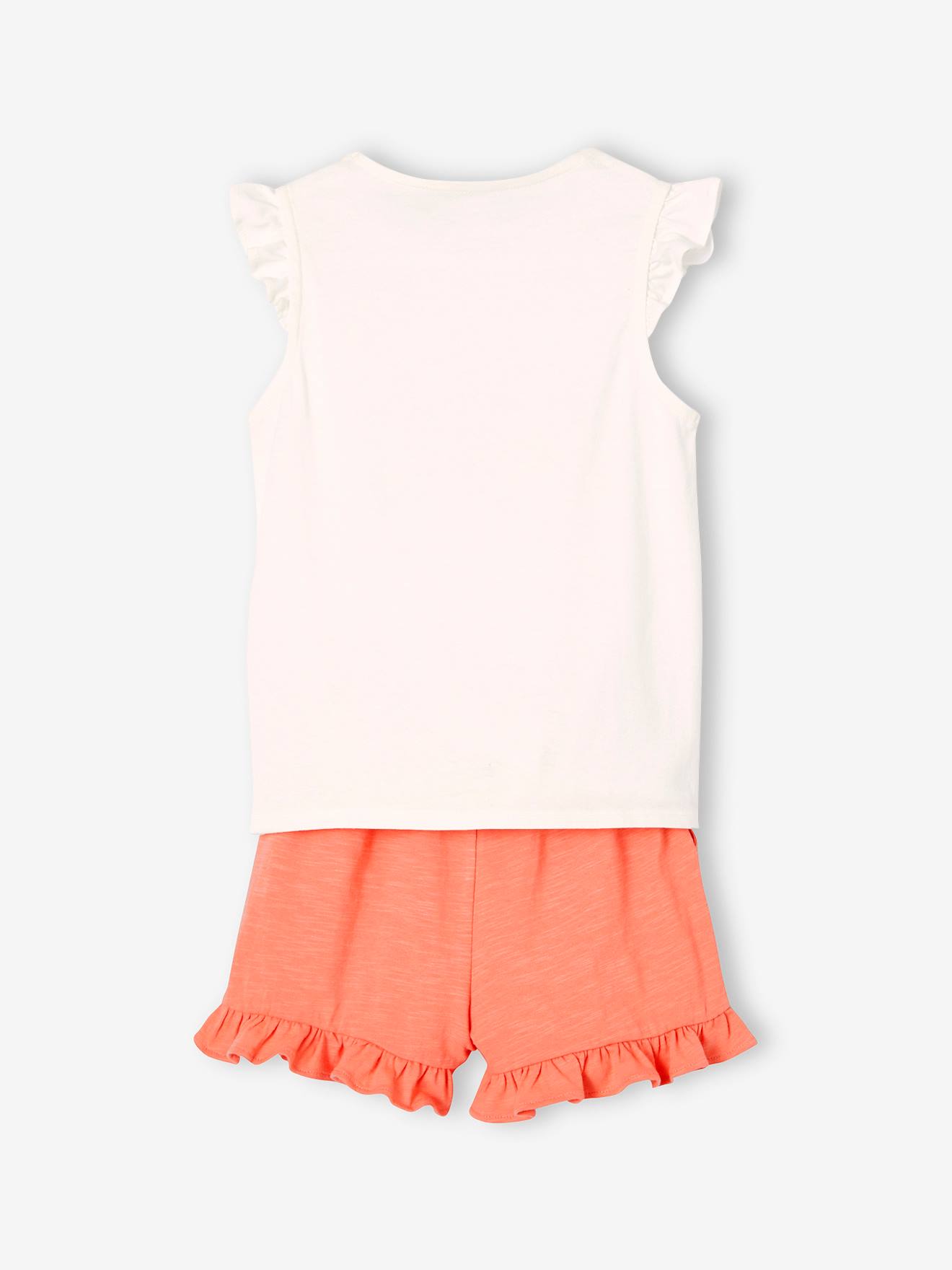 Vertbaudet Mädchen-Set: T-Shirt & Shorts Oeko Tex - aqua