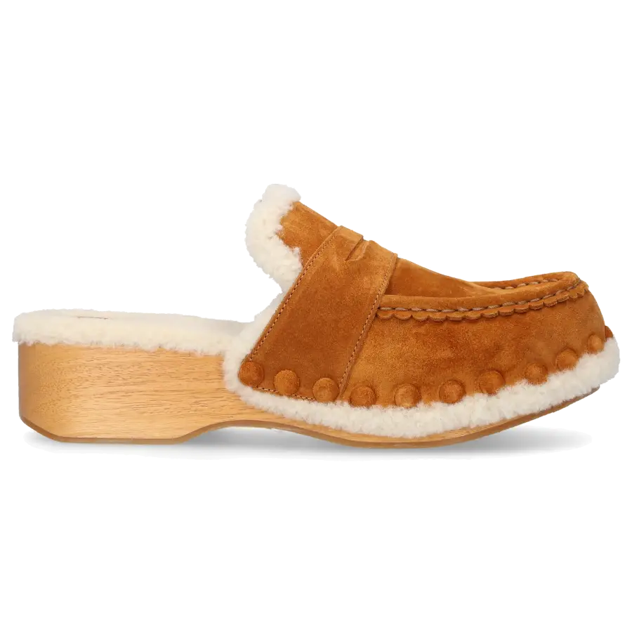 Chloé - Hausschuhe JOY Veloursleder - braun