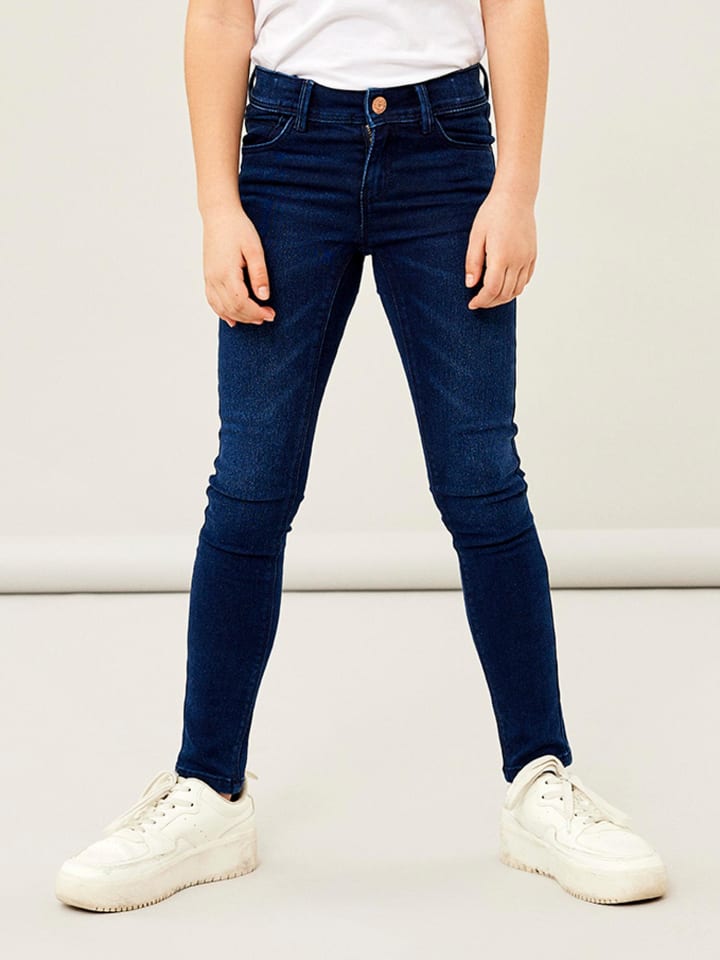 name it Jeanshose slim fit in dark blue denim günstig kaufen