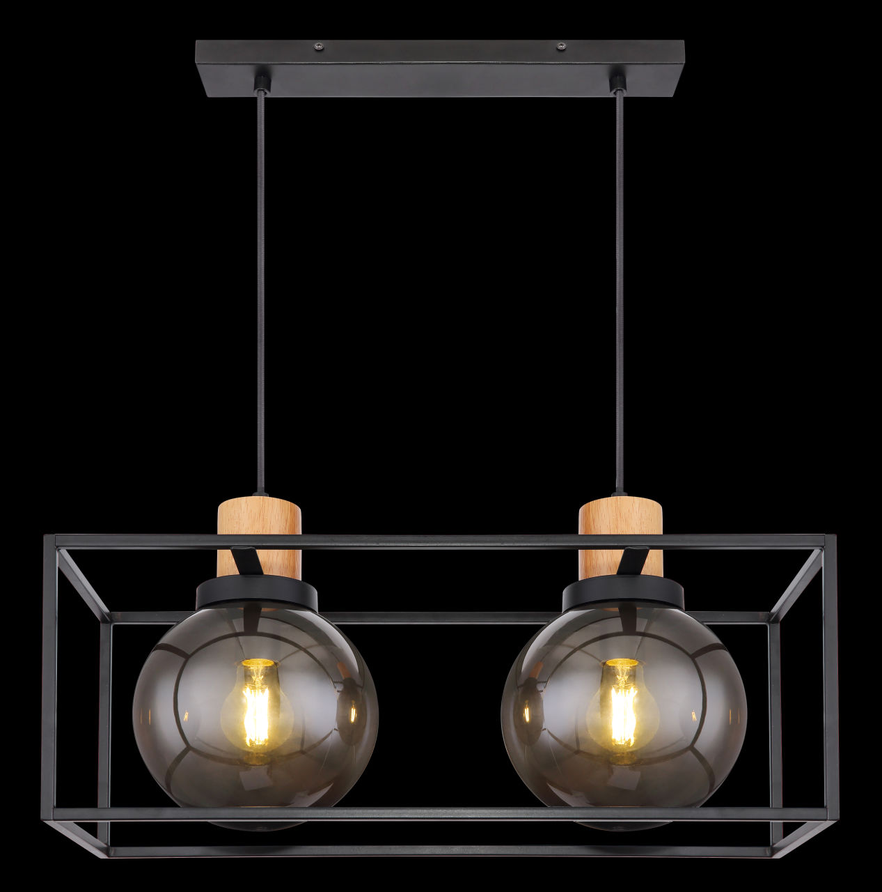 Globo Lighting - HILKO - Hängeleuchte Metall schwarz matt, 2x E27 LED