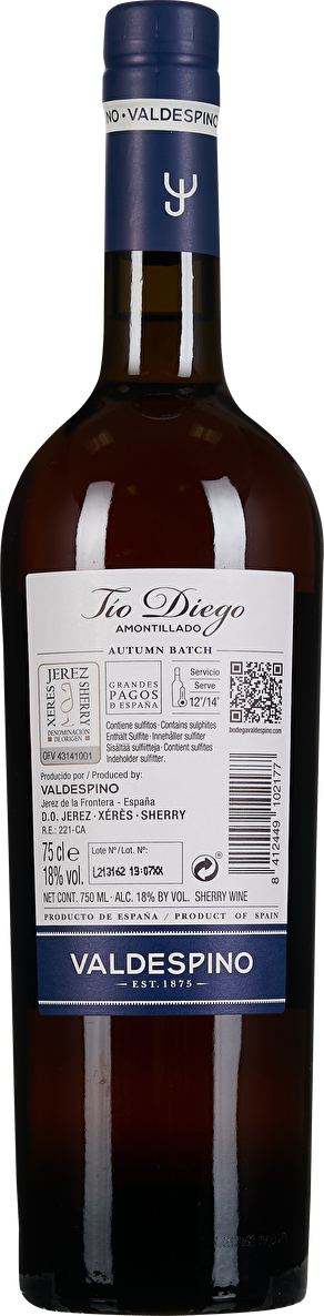 Valdespino Sherry Amontillado Tío Diego Dry