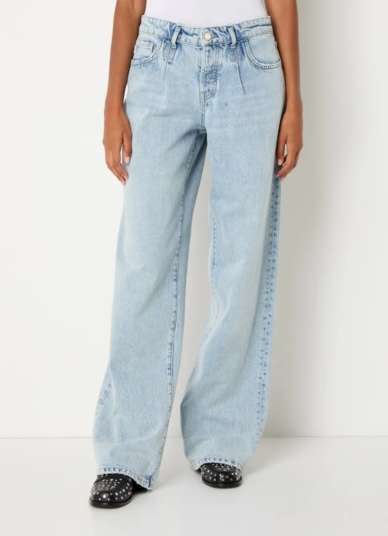 Jeans Jean Fabienne Chapot a vita media, gamba larga, lavaggio chiaro