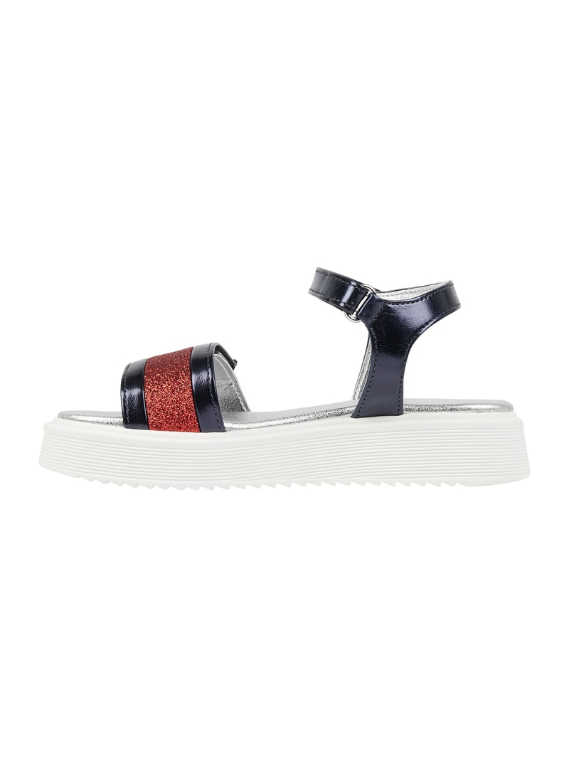 Sandalen mit Glitter-Effekt Modell 'Debora' in marineblau