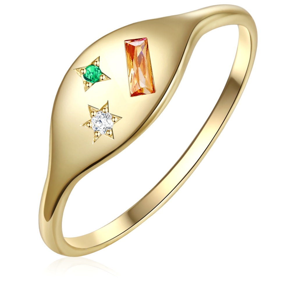 Glanzstücke München Bague en argent Argent sterling Oxyde de zirconium (CZ) en Or jaune Bague