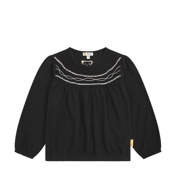 Bluse langarm, dunkelblau für Mädchen