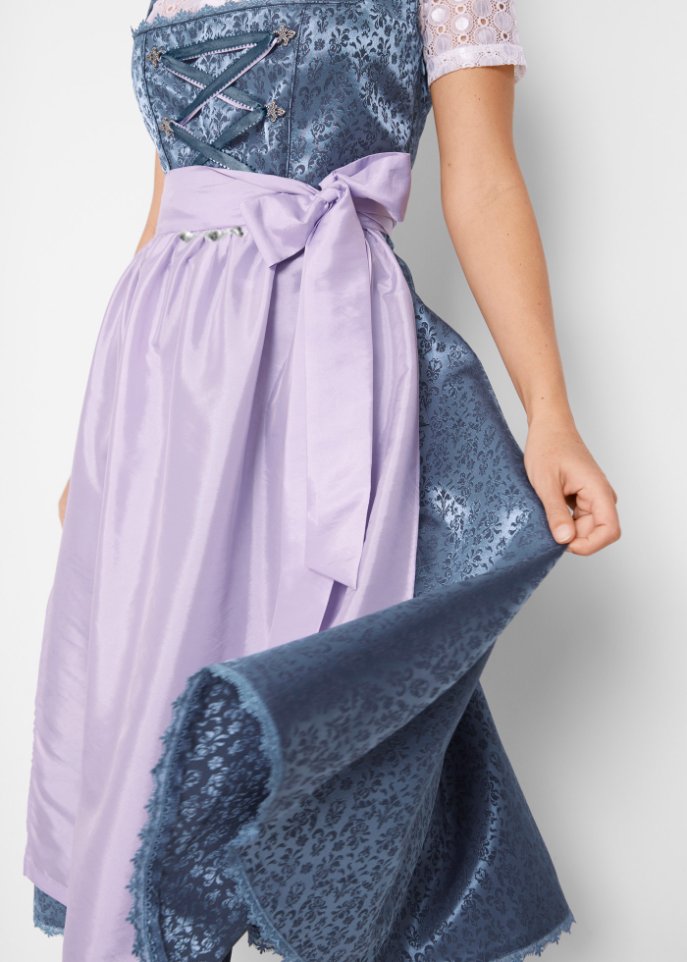 Dirndl mit Schürze in Midilänge (2-tlg. Set)