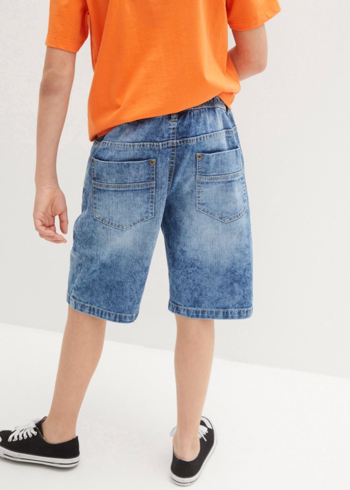 Jungen Schlupf-Bermuda, Blau-Denim