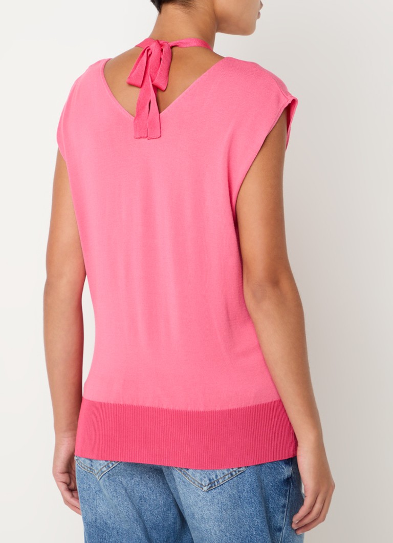 Benetton Fine-knit top with bow detail
