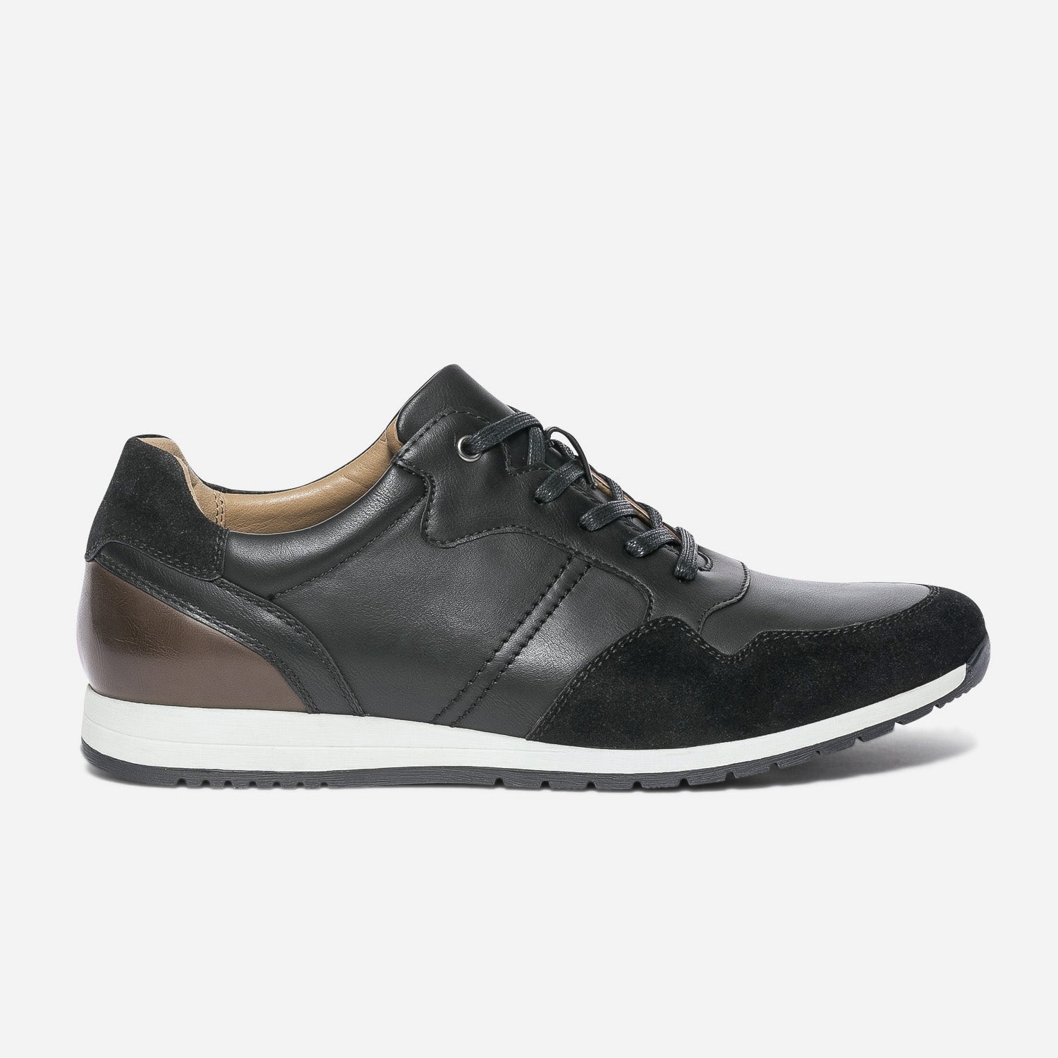Tennis noire et marron bi matière