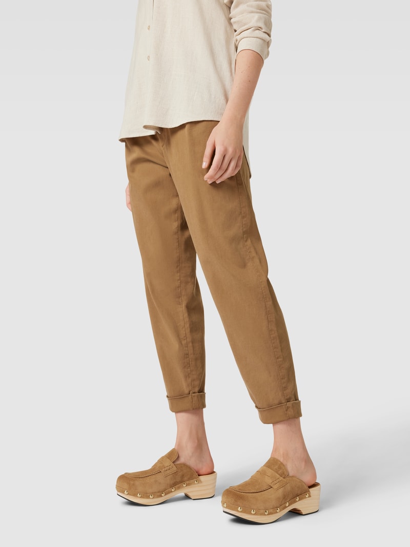Pantolette mit Plateausohle Modell 'Clog' in camel