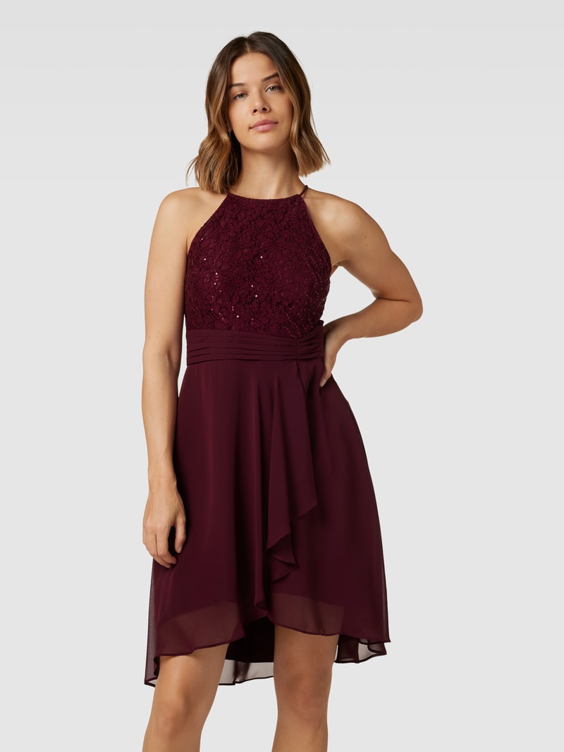 Cocktailkleid mit Baumwoll-Anteil in bordeaux rot