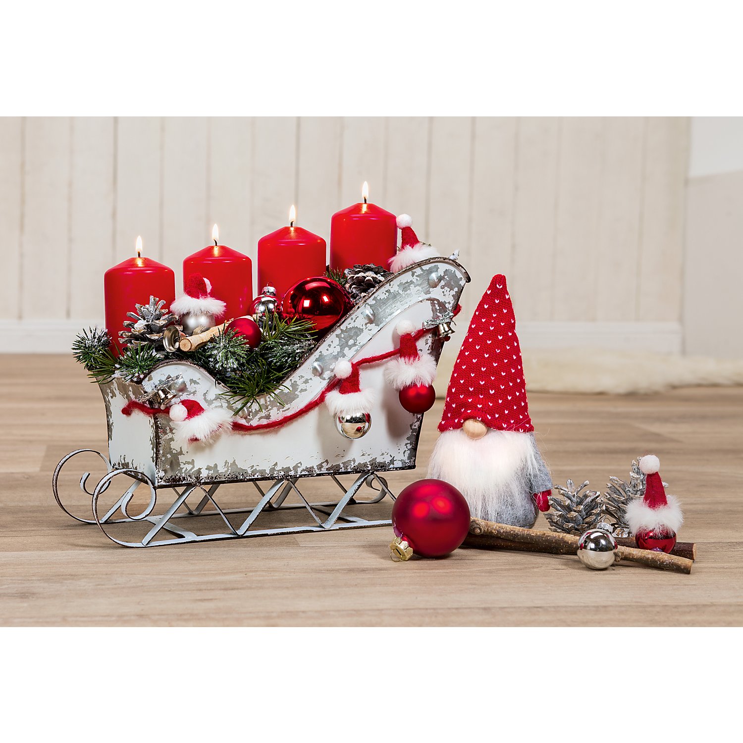 Weihnachtsmützen, 6 cm, 12 Stück