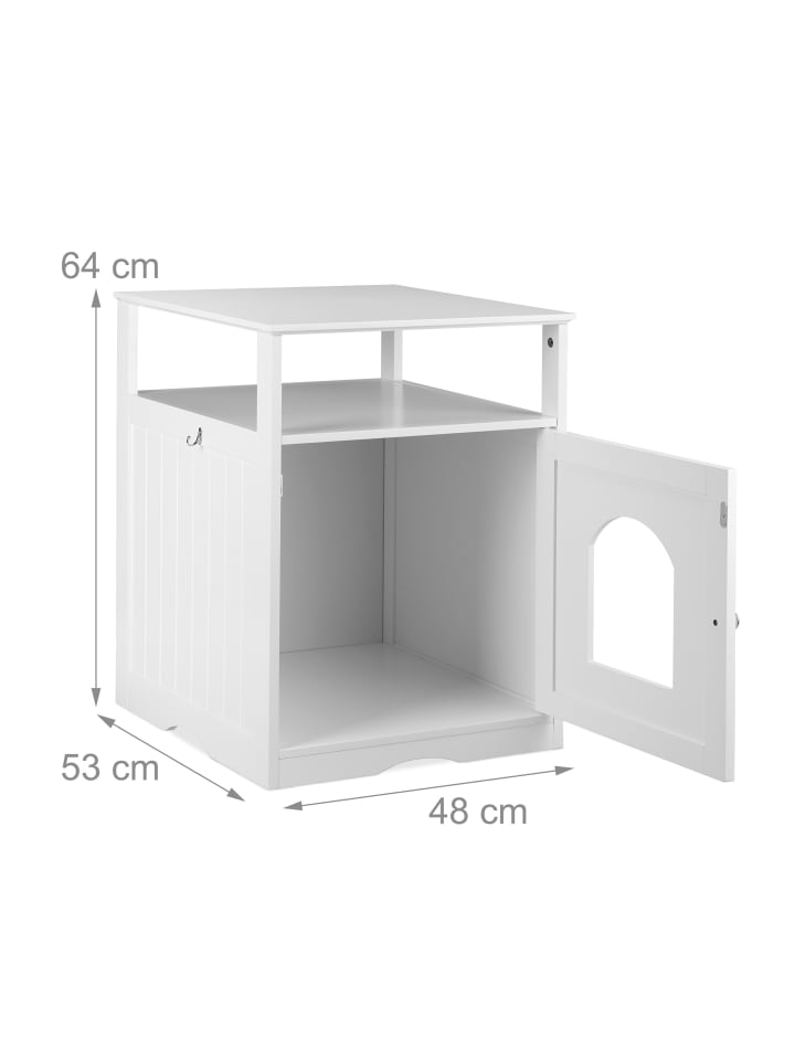 relaxdays Katzenschrank in Weiß - (B)48 x (H)64 x (T)53 günstig kaufen onesize