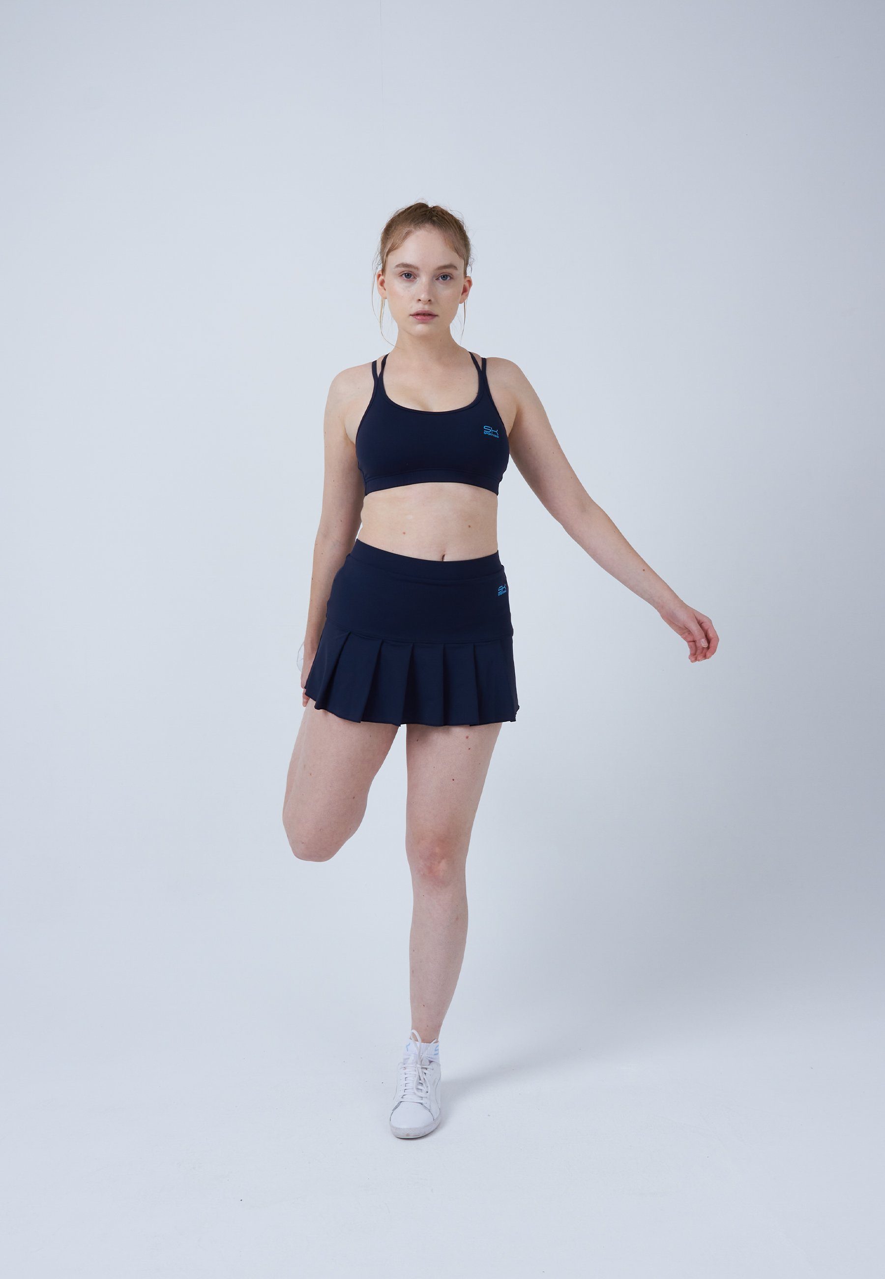 SPORTKIND Tennisrock Falten Tennis Skort Mädchen & Damen navy blau