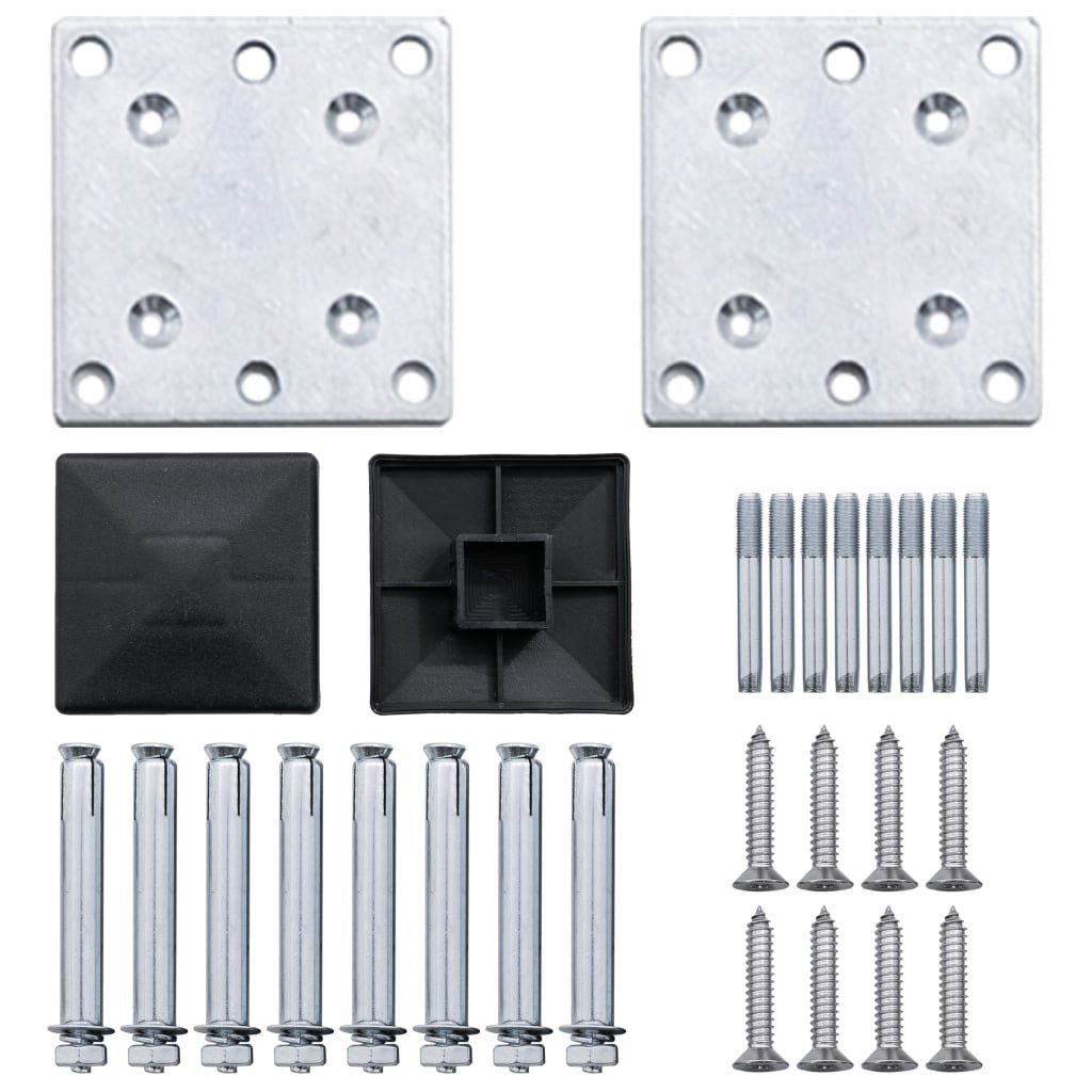 vidaXL Zaunpfosten Zaunpfosten 2 Stk. Aluminium 185 cm, (2-St)