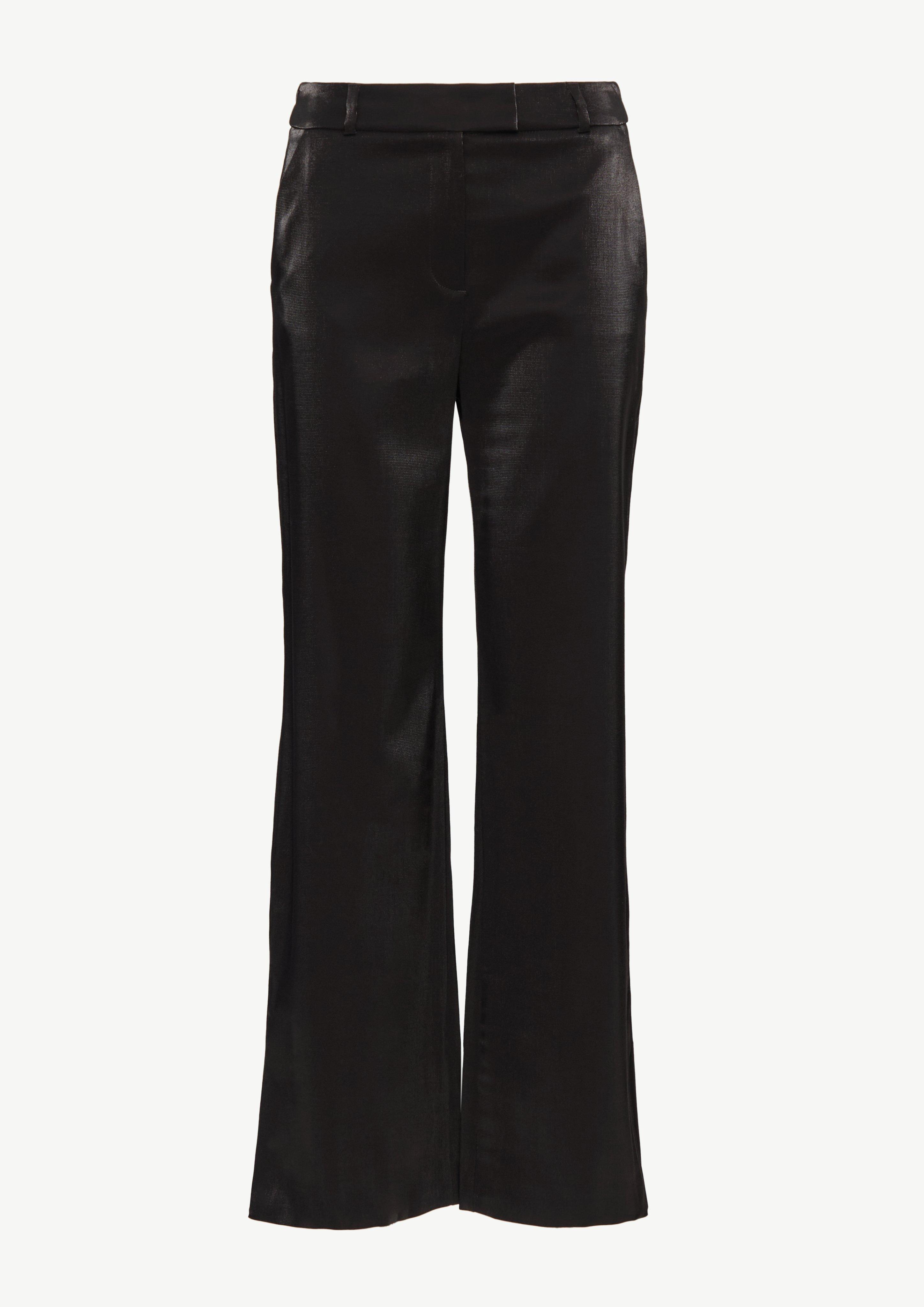 Marlenehose in glänzender Optik - schwarz
