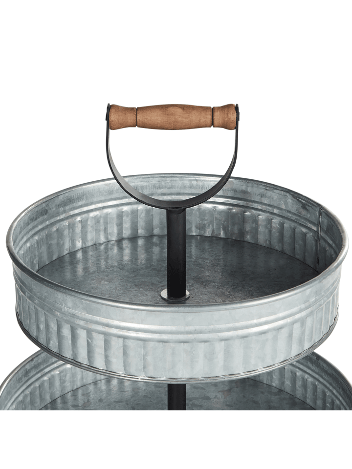 Beliani Tablett KOUIGN in Silber/Schwarz/Heller Holzfarbton günstig kaufen onesize
