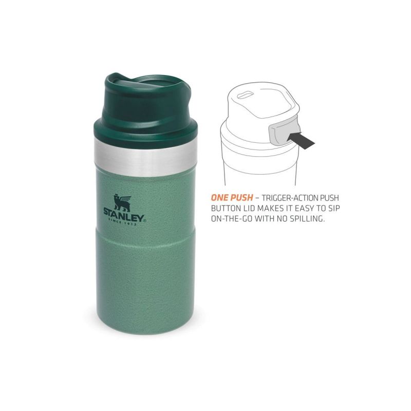 Stanley Thermoflasche, Classic Trigger-Action Travel Mug 8.5oz \/ 250ml Hammertone Green