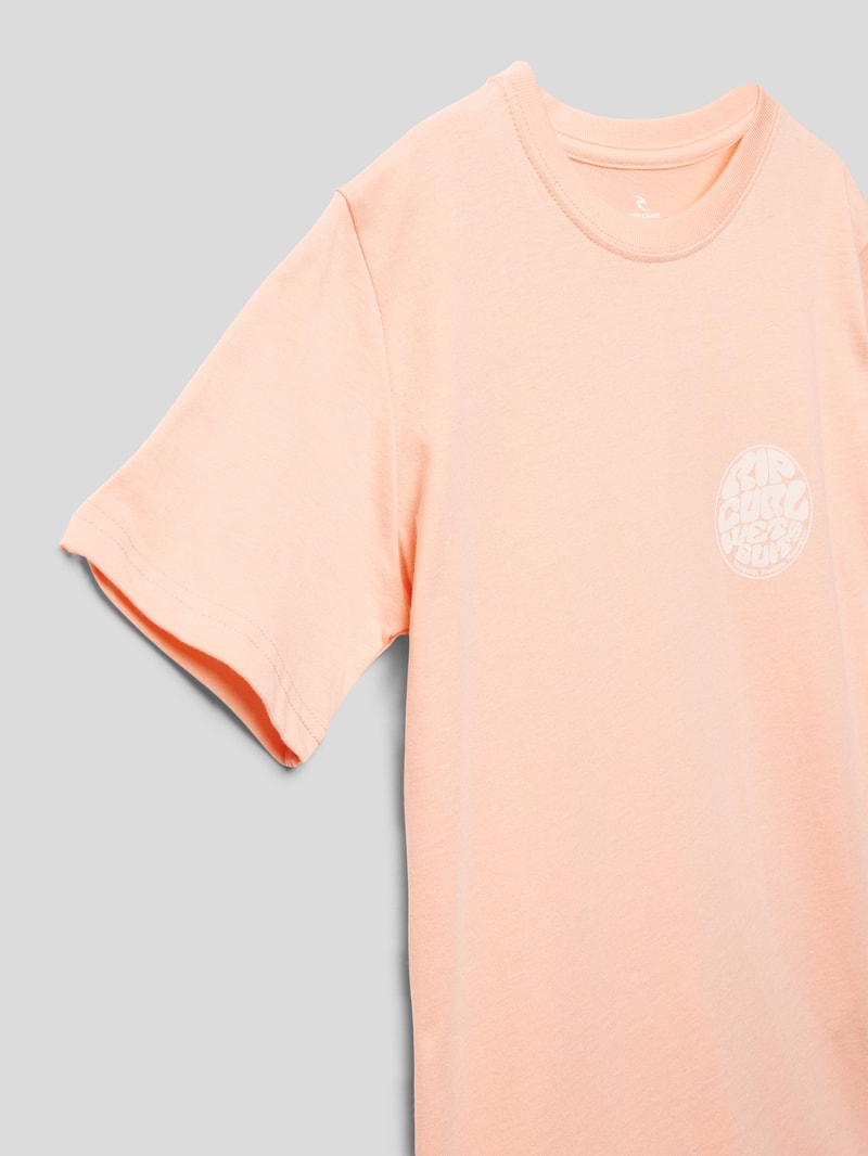 T-Shirt mit Rundhalsausschnitt Modell 'Wetsuit Icon' in apricot