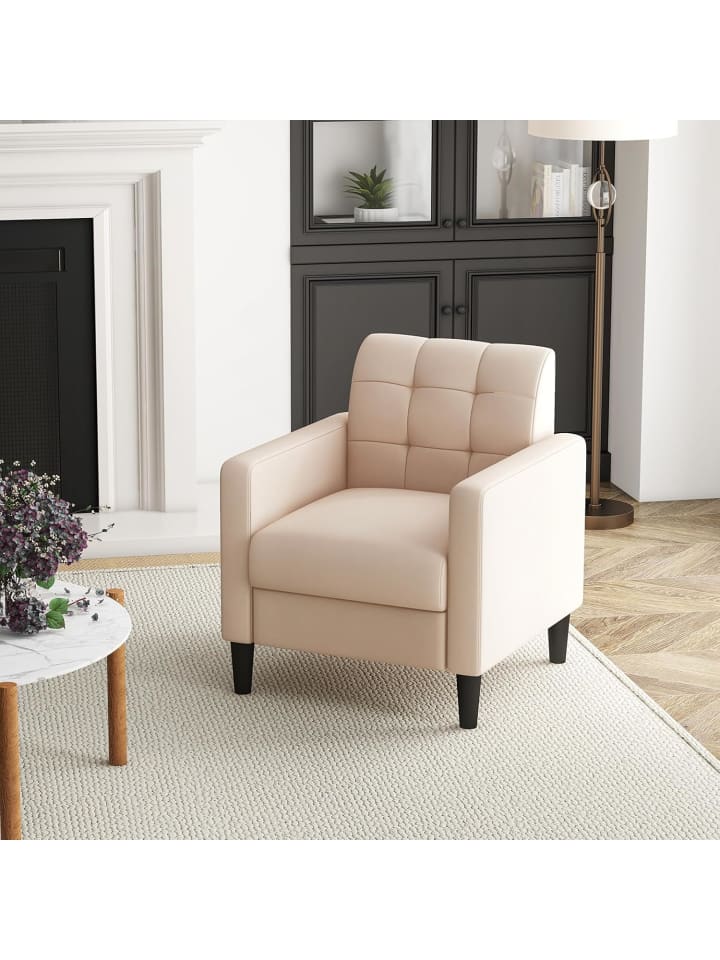 COSTWAY Relaxsessel aus Samt in Beige günstig kaufen onesize