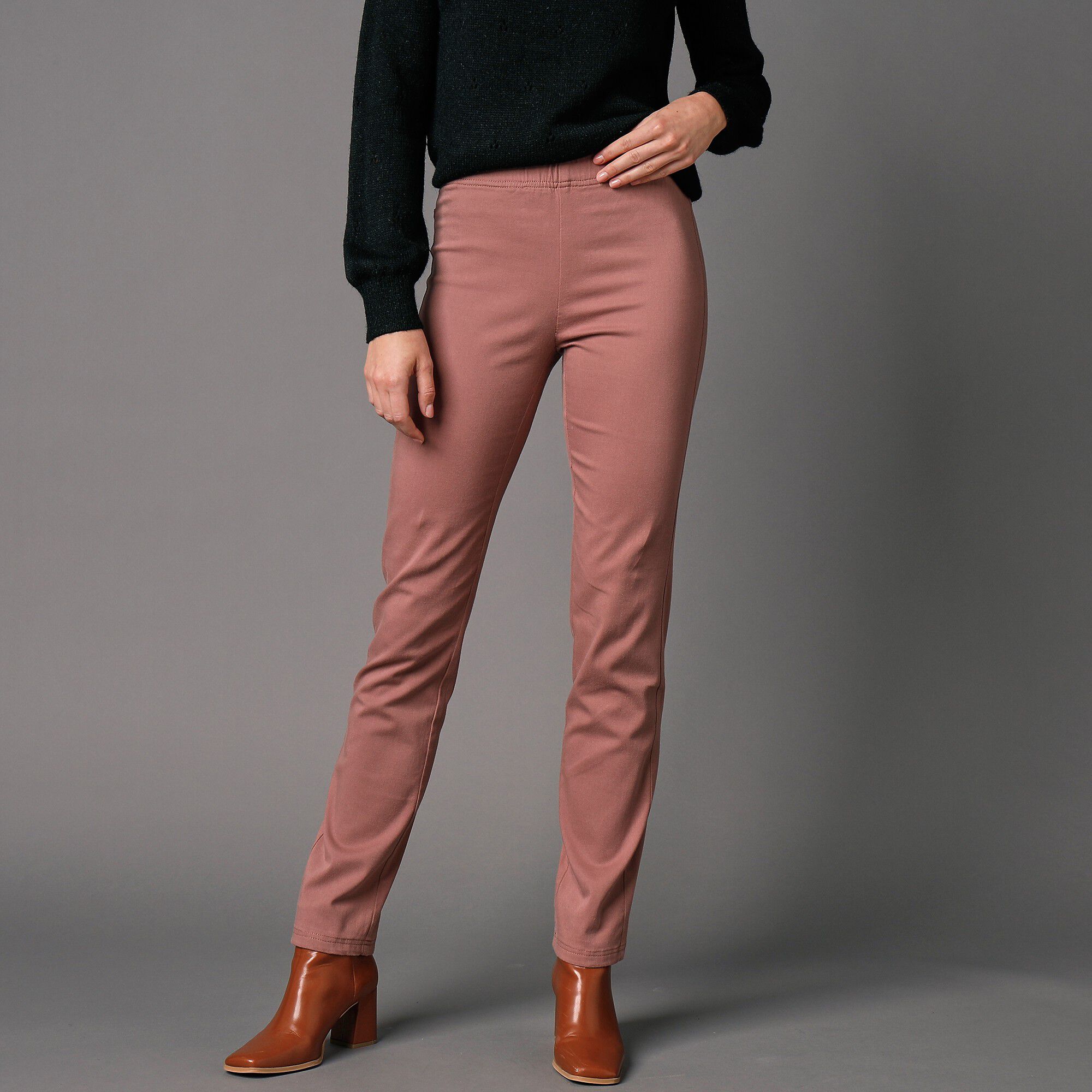 Pantalon sculptant effet ventre plat taille élastiquée