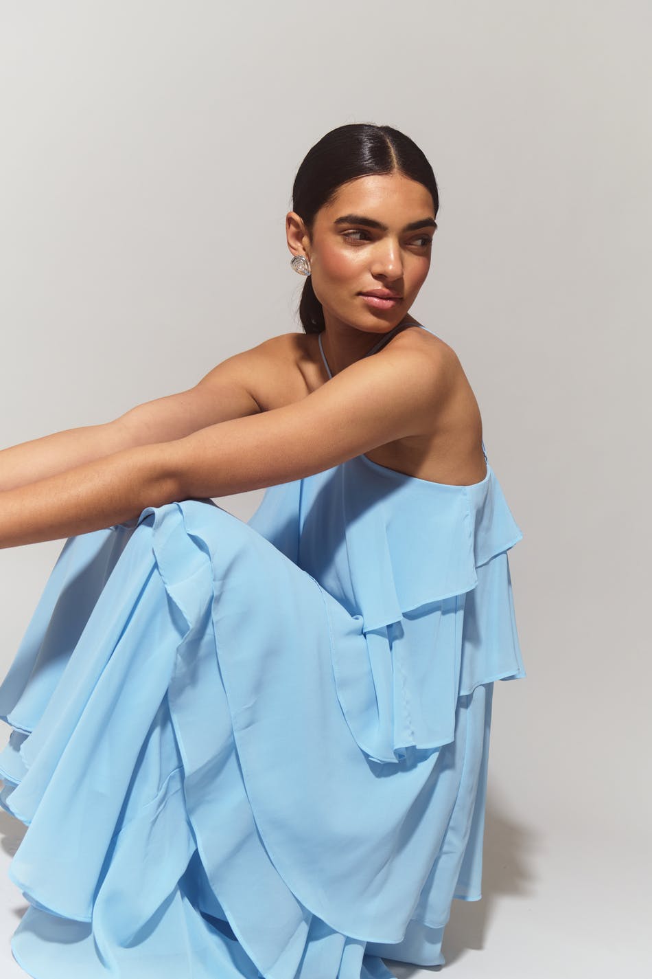 Frill maxi dress