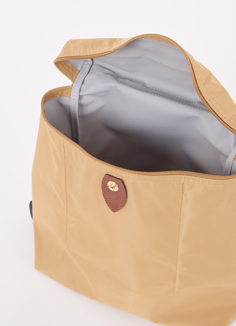 Longchamp Le Pliage Original reppu M nahkayksityiskohdilla