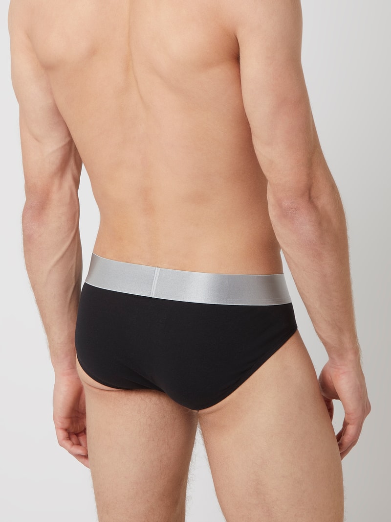 Slip mit elastischem Bund in metallic im 3er-Pack in mittelgrau